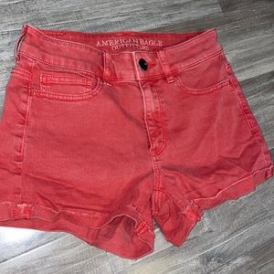 size 2 red American Eagle jeans shorts